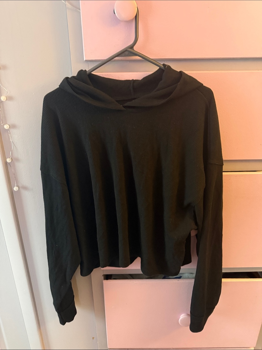 Hollister black ribbed hoodie